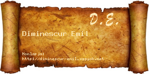 Diminescur Emil névjegykártya