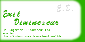 emil diminescur business card